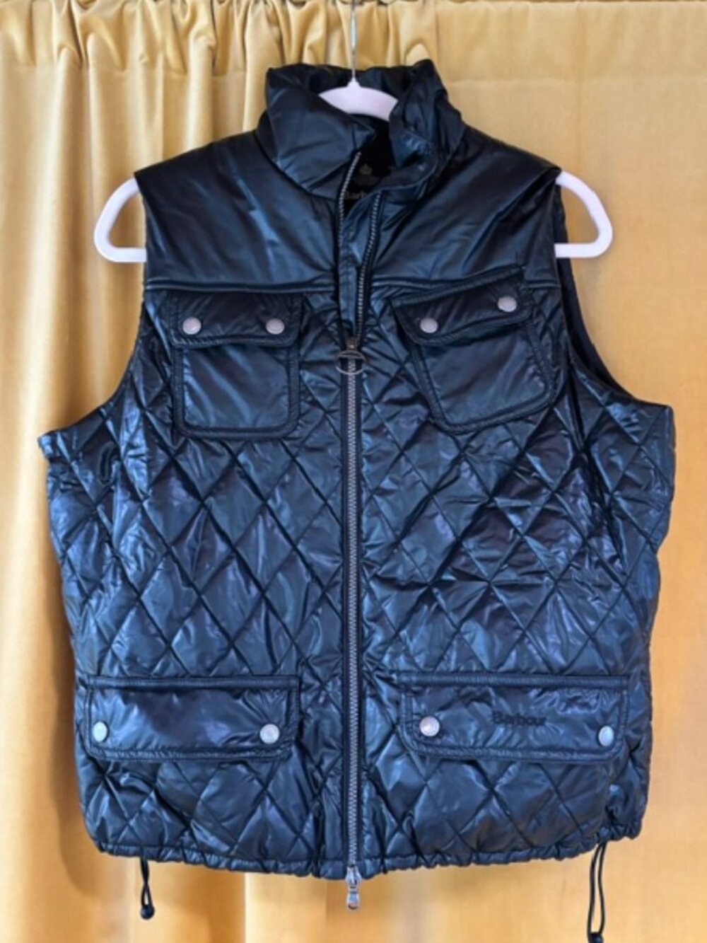 Barbour Women's Quilted Utility Vest in Black- Size US 14- EUC